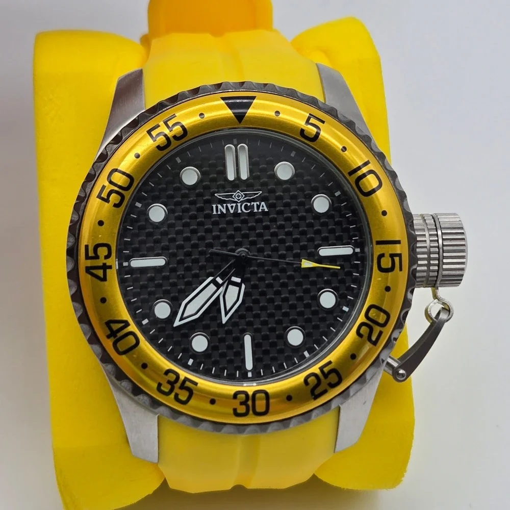 Invicta Pro Diver Watch Mens Yellow Black 32962 Sporty Casual Diver‎ Maximalist